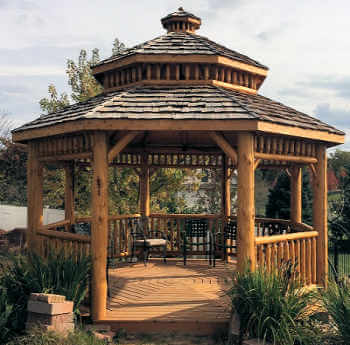 Log Octagon Gazebo Kit #11